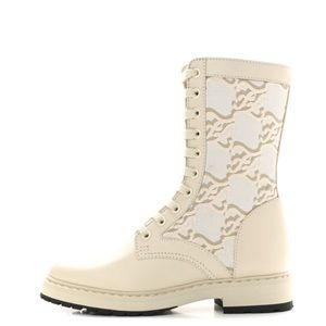 Fendi kaligraphy combat boots